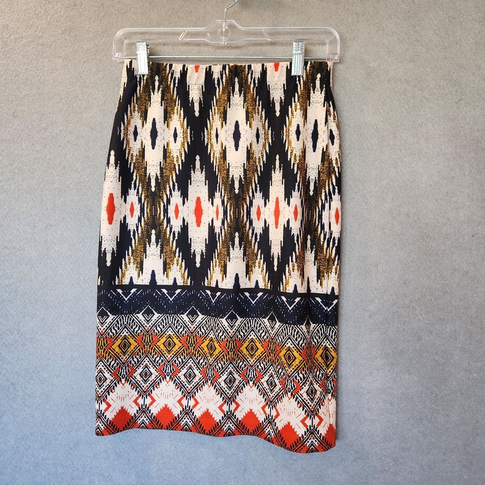 Maeve Ikat Iguazu Print Pencil Skirt Bohemian Boho Sz S